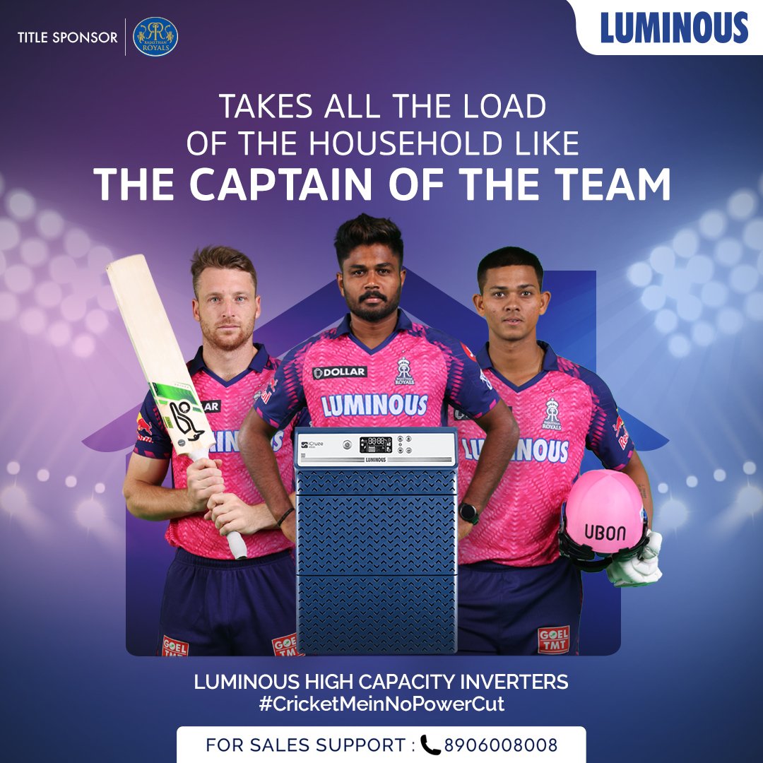 Rajasthan Royals extends association with Luminous Power Technologies