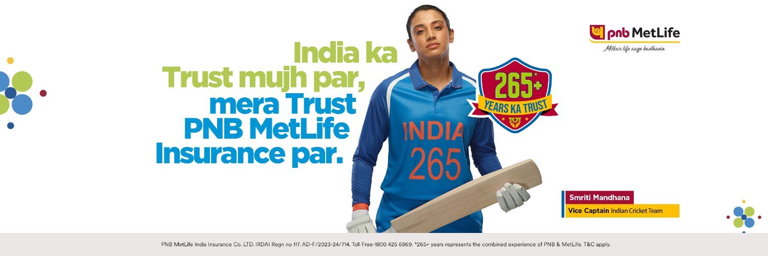 Smriti Mandhana Partners with PNB MetLife as Brand Ambassador, Promoting Financial Security