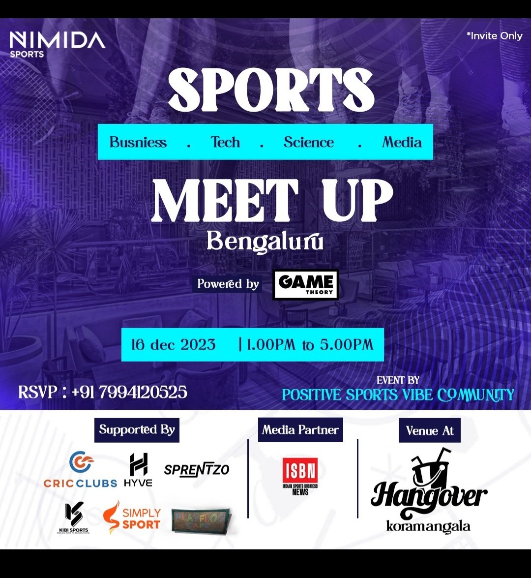 PSVC to Host Sports Networking Event in Bangalore on 16th December