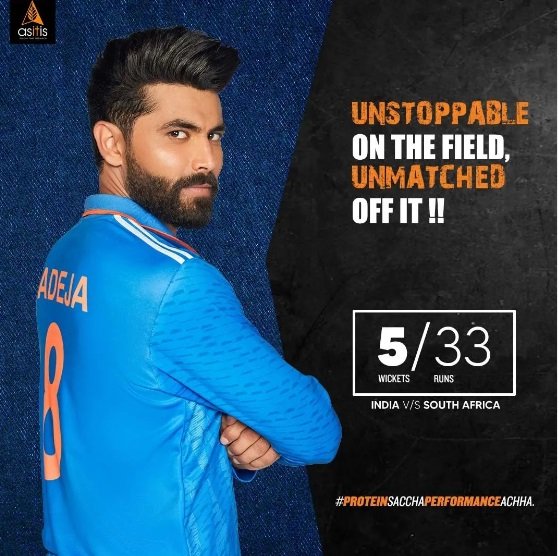 Ravindra Jadeja Joins AS-IT-IS Nutrition as Brand Ambassador, Reinforcing Commitment to Fitnessand Health