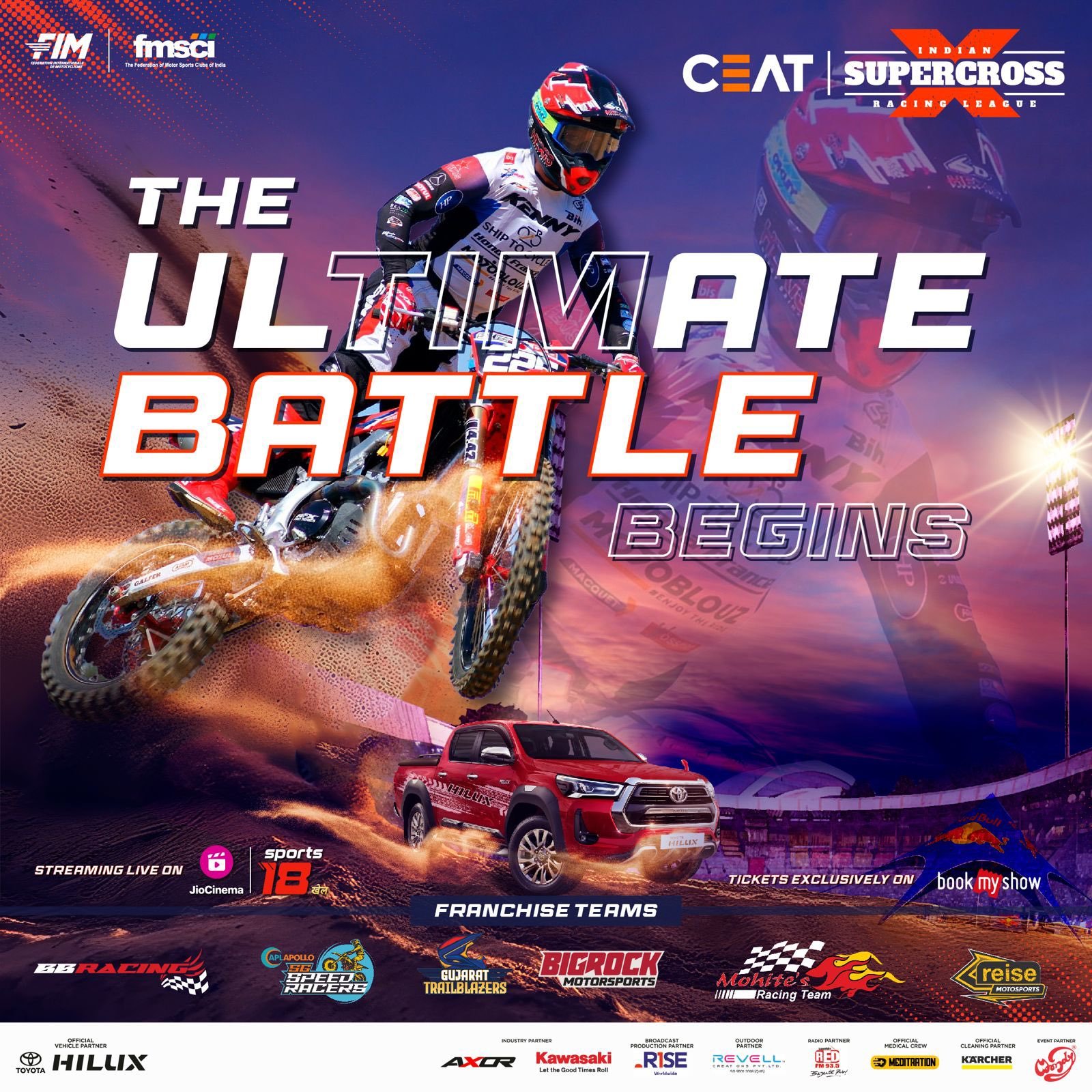  CEAT Indian Supercross Racing League Season 1 Sponsor Lineup