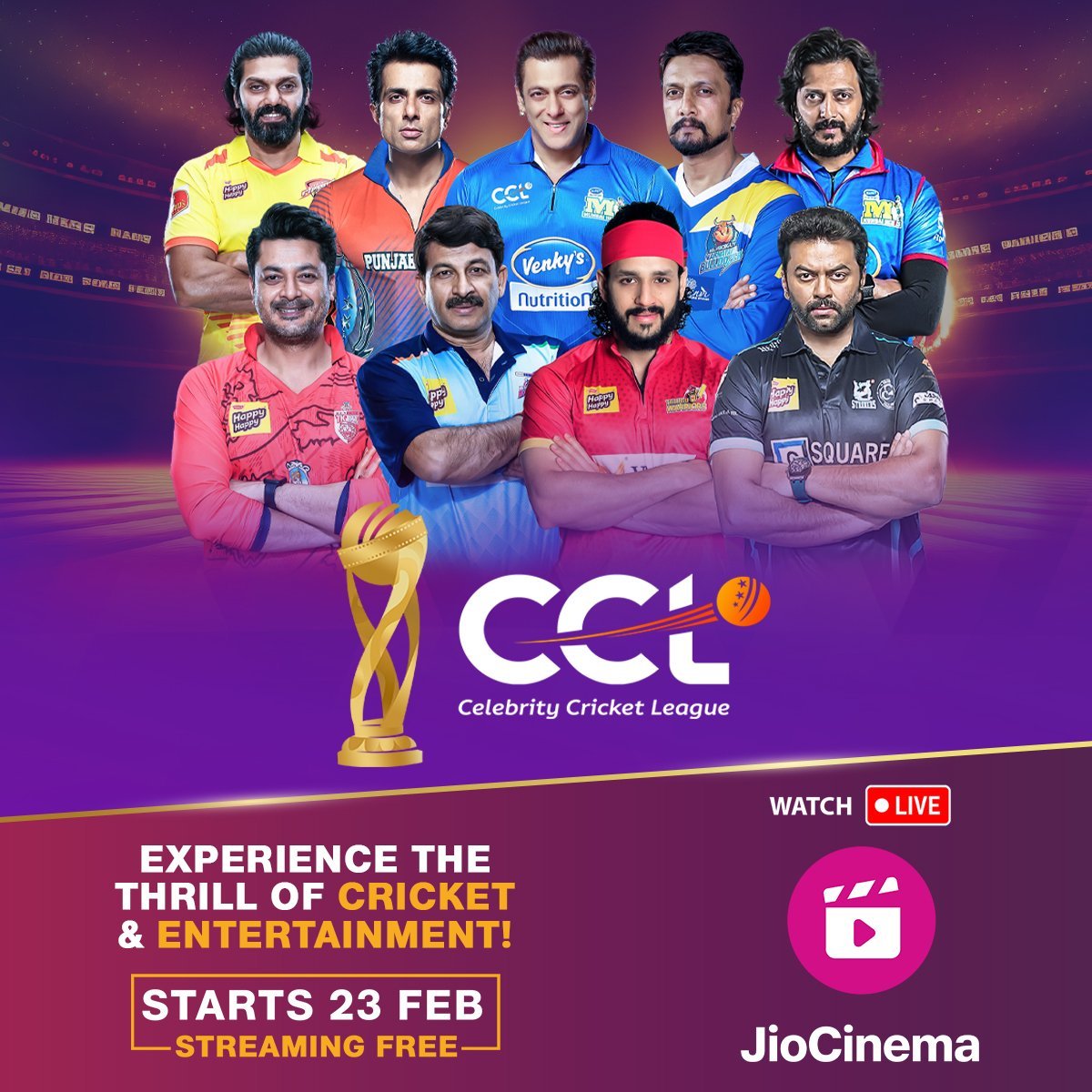 JioCinema to exclusively live-stream CCL season 10